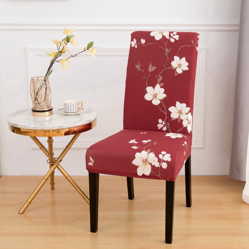 4/6pcs Stretchy Dining Chair Covers with Floral Print - Removable & Machine Washable Slipcovers for Living Room Restaurant Decor
