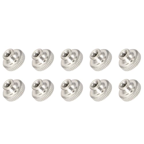 METALLIXITY Knurled Thumb Nuts, M3 X 11 X 7mm, 20 Pieces, Nickel-Plated Iron, Round Bar Manual Adjustment Nuts for Home Building Hardware Fasteners