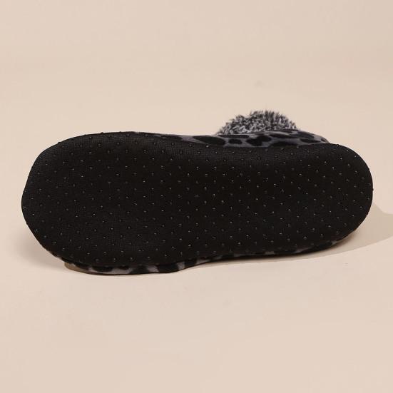 1 Paire Femmes Léopard Chaussettes de Sol Automne Hiver Antidérapantes Homme Femme Douces Moelleuses Épaisses