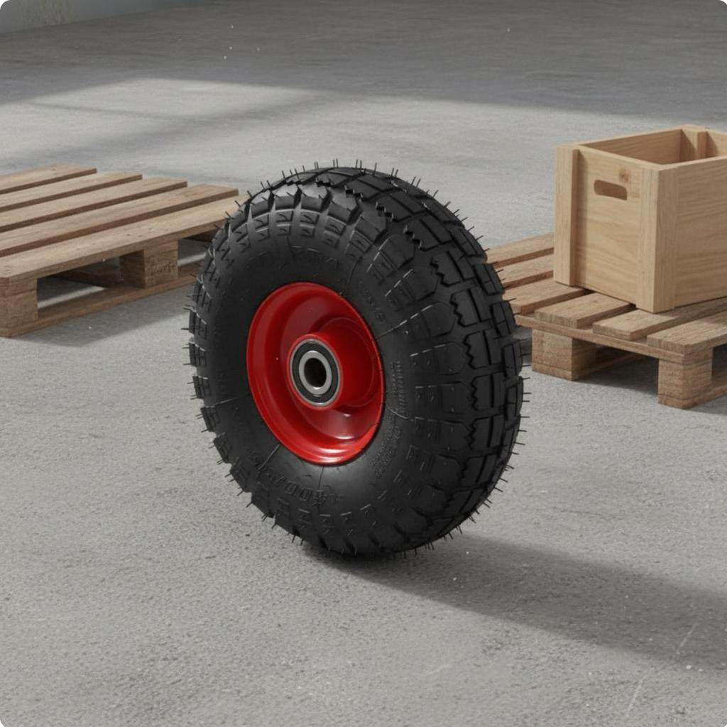 Utility Cart Replacement Wheel Wear Resistant Air-Filled Tire Hardware Accessory Shock Absorbing