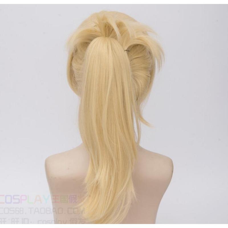 70cm  Anime Dr.Stone Cosplay Kohaku Golden Ponytail Wig Heat Resistance Fiber Women's Synthetic Hair Costume Wigs
