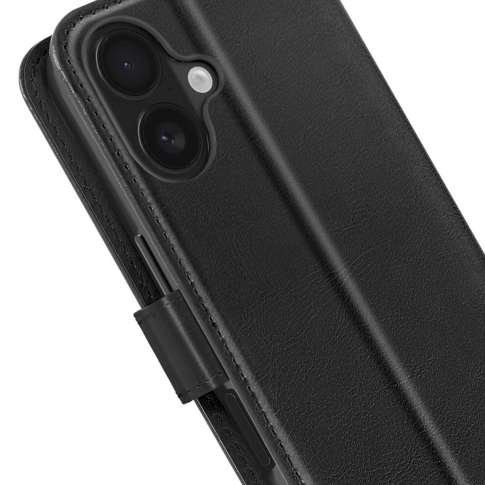 Mayaxess Case for iPhone 16 Plus Wallet with Strap, Black
