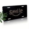 Elegant Face Design Aluminum License Plate 5.9x11.8in for Car Truck SUV, Rustproof 2D Flat Auto Tag with Frame, Gift for Drivers