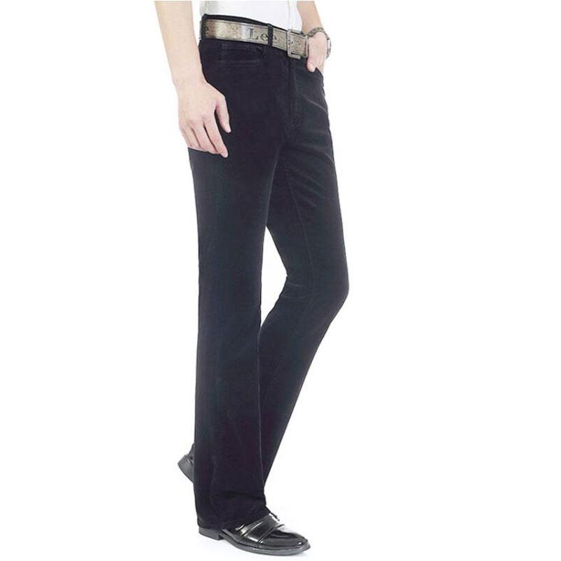 Men's Casual Pants Corduroy Bell-Bottom Trousers Korean Style Stretch Boot Cut Trousers