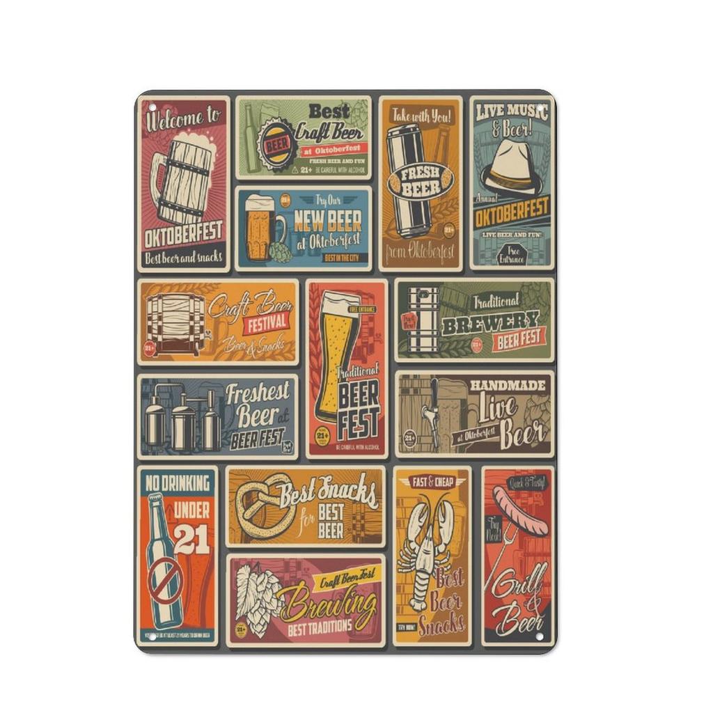 1Pc Vertical Vintage Tin Wall Art Metal Sign 2030cm / 3040cm Wall Decor Home Living Room Bar Garage Cafe