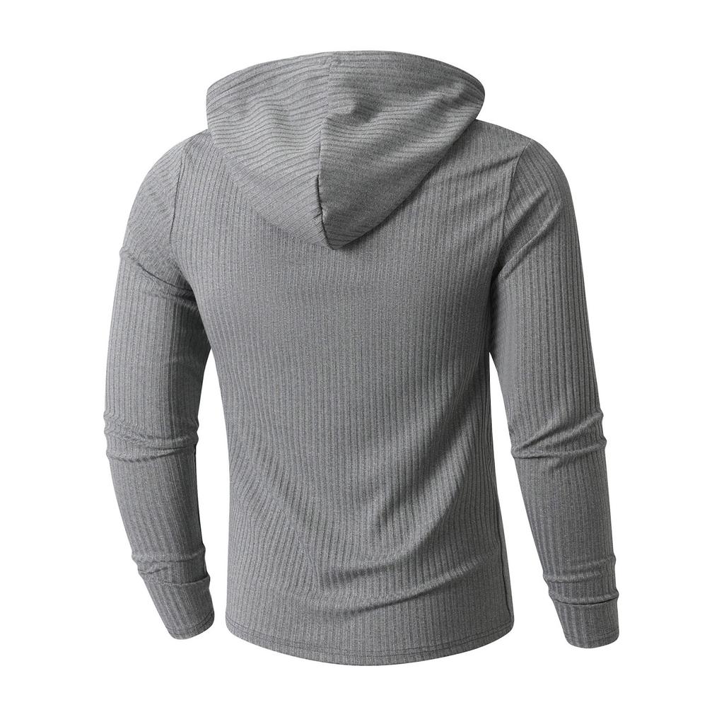 Men's Solid Color Stand Collar Button Sweatshirt Hoodie Men's Sports Large Size Casual Sweatshirt