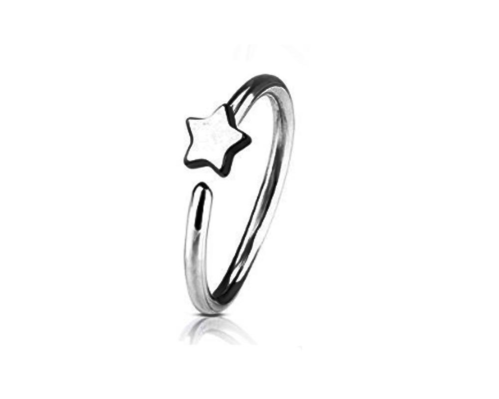 Stainless Steel Pentagram Nasal Ring C -Type Anti -Allergic Nasal Nails European And American Nasal Nail Puncture Jewelry