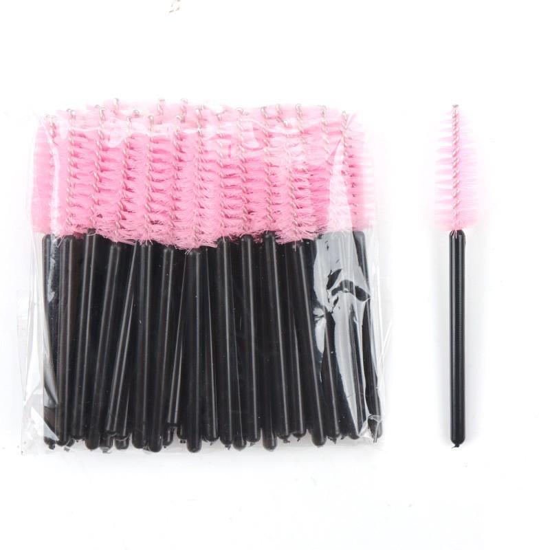 Disposable Short-Handle Eyelash & Brow Brushes - Pack of 50, Portable Mini Makeup Tool