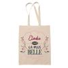 Tote Bag - PLANETEE - Elodie the Most Beautiful - Natural Jute - Printed Text - Made In France