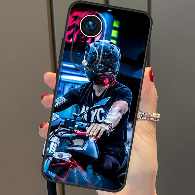 

Неоновый мотоциклетный байкерский чехол для Huawei P40 Lite P20 P30 Pro Nova 9 Nova 5T P Smart 2019, чехол для Honor 50 8X 9X 10i Honor 50 Lite