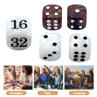 Yousheng 1/2/3 Sets 22MM Backgammon Dice Kit Portable Travel Acrylic Pearlescent Doubling Cube Game Night Board Game Dice Gaming Accessories