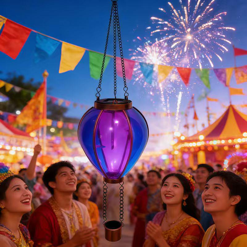 

Solar Hot Air Balloon Hanging Lamp for Gardens and Courtyards