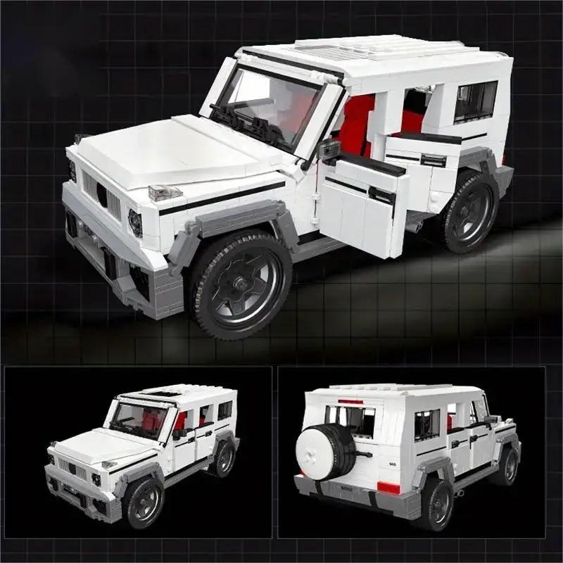 1579PCS White SUV Car Building Blocks City Racing Vehicle Car Model Assemble Bricks Toys Teenagers' Creative Diy Toys Gifts