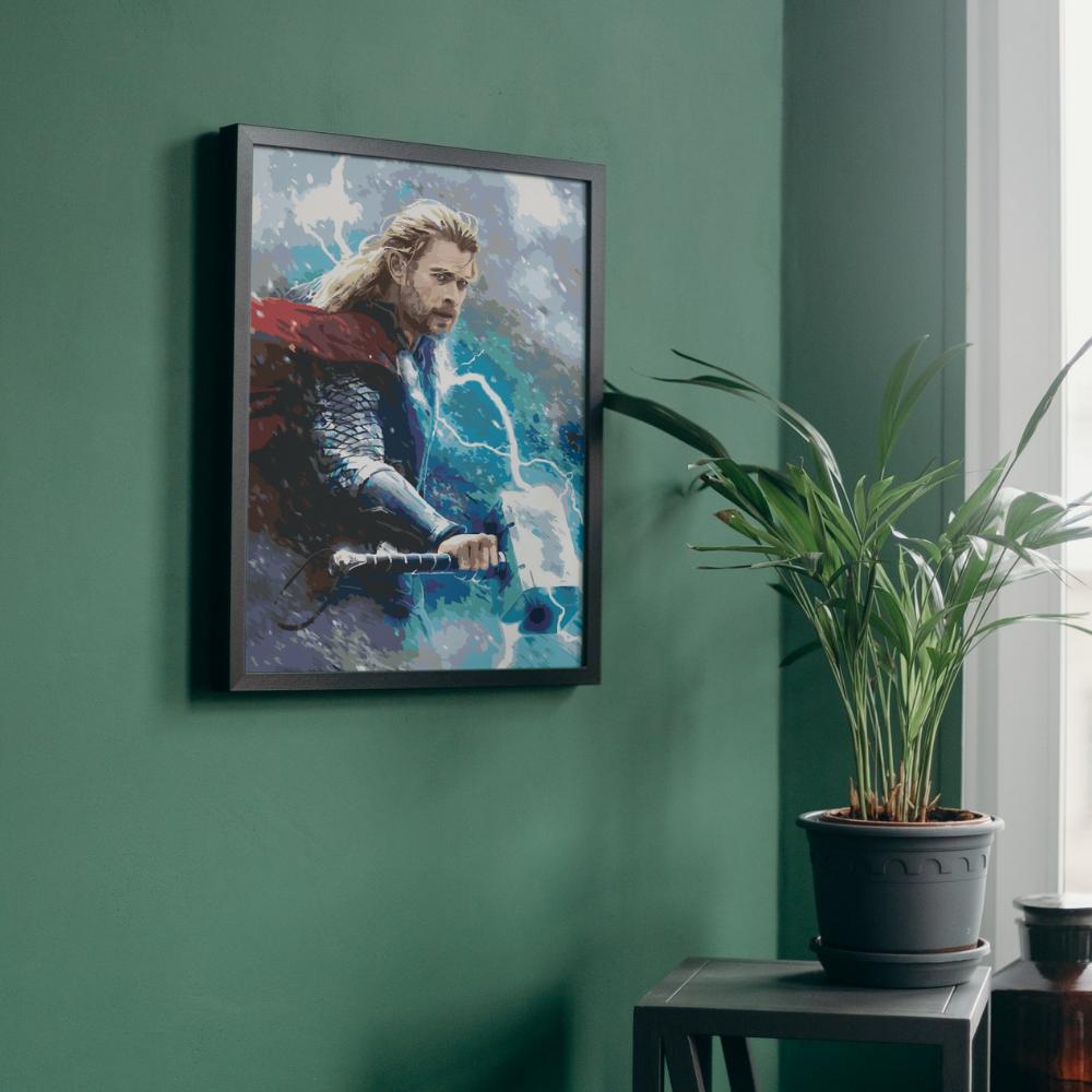 Malowanie Po Numerach Obrazy Do Malowania - Thor W Burzy Marvel  40X50 Cm