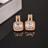2024 New Luxury Princess Zinc Alloy Color Korean Earrings for Women Anniversary Gift Zircon Wholesale E6872