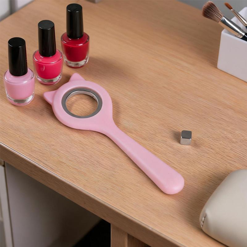 3-Second Hollow Cat Eye Magnet Strong Power Ring With Handle Magnet Fast Black Hole Effect For Magnetic Nail Art Beginner