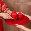Red Wedding Ceremony Tea and Toasting Tray - Perfect for Fruits, Nuts, or Candy In the Living Room.