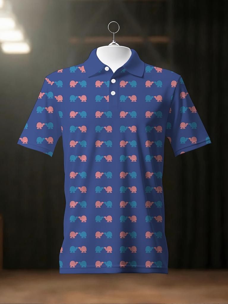 Printed Design – Not Textured Men'S Fashion Polo, a Casual Top Essential for Spring, Autumn, And Summer Street Style. with a Fashionable Design That'S
