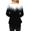 Women Autumn Gradual Floral Print O Neck Long Sleeve Asymmetric T-Shirt Blouse