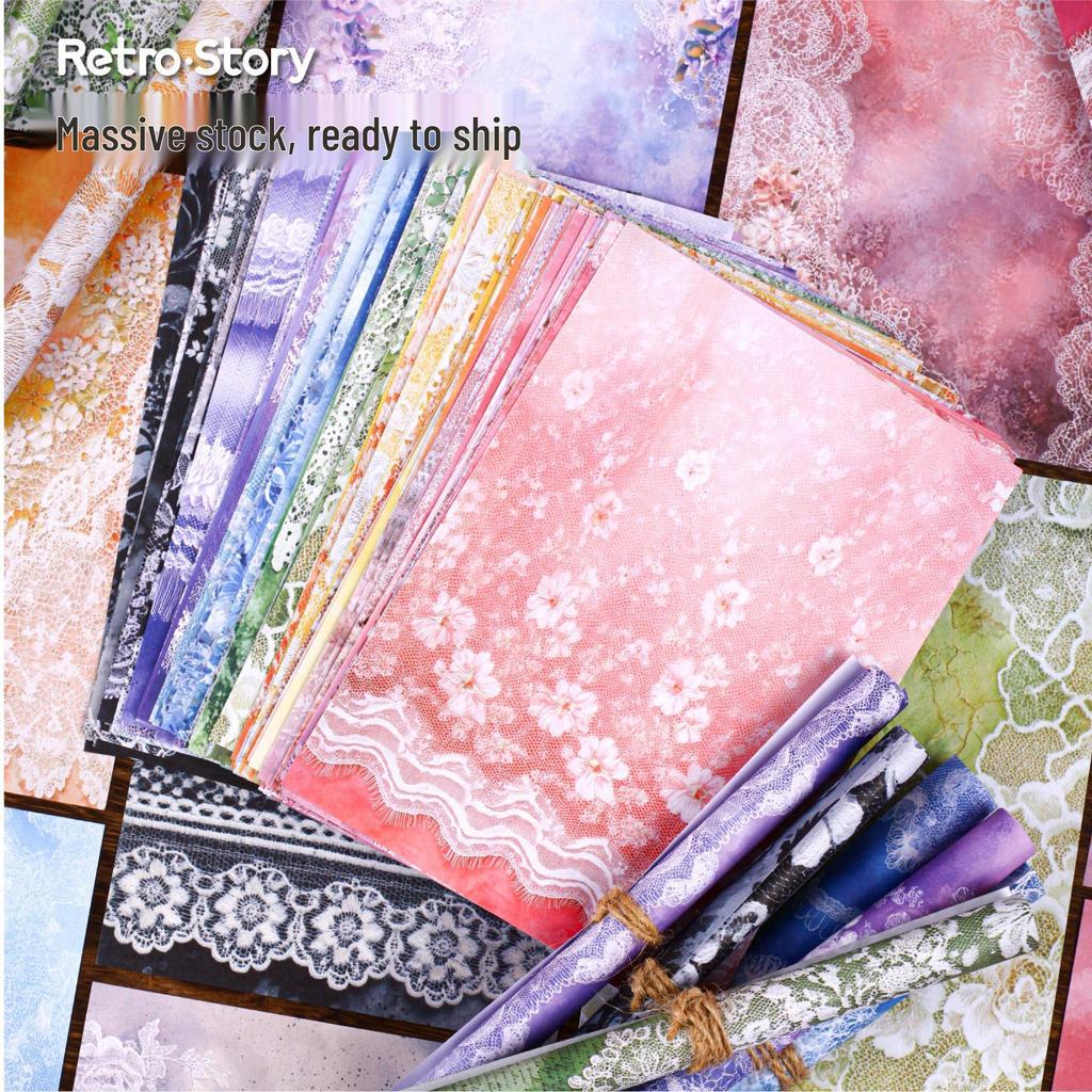 Select Retro Story Lace Whisper Paper - 32 Sheets of Fresh Style Material
