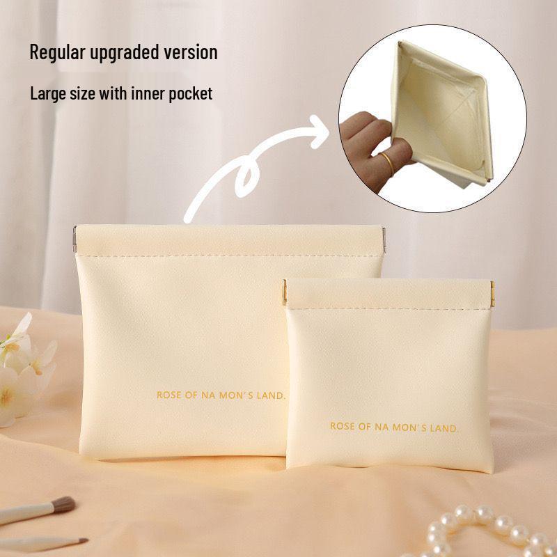 

Портативный органайзер для кабелей в красном конверте: Большая вместимость, автоматическое закрытие, универсальный кошелек для монет для студентов. Extra Small Regular белый