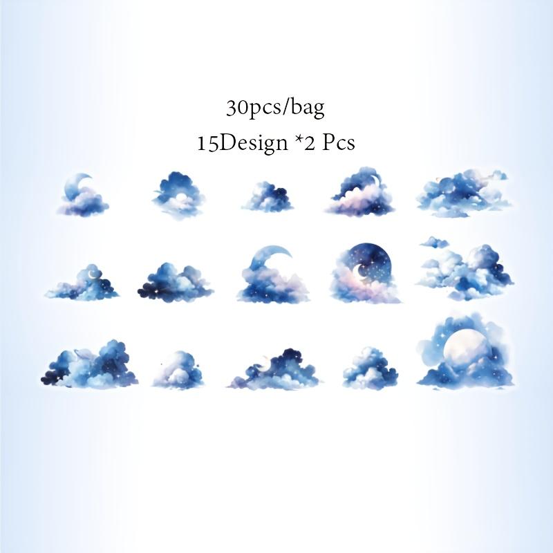 30Sheets/bag Pretty Clouds Theme PET Sticker DIY Handbook Creative Scrapbook Photo Frame Decoration For Phone Case Diary Cup