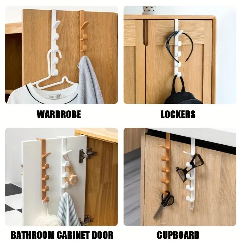 1/3pcs Clothes Hangers Behind The Door Coat Hook Hanger Behind The DoorCabinet Wardrobe Dormitory Door Hook Bathroom Accessories