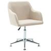 Dining Room Chairs Swivel 2 Pcs Cream White Fabric