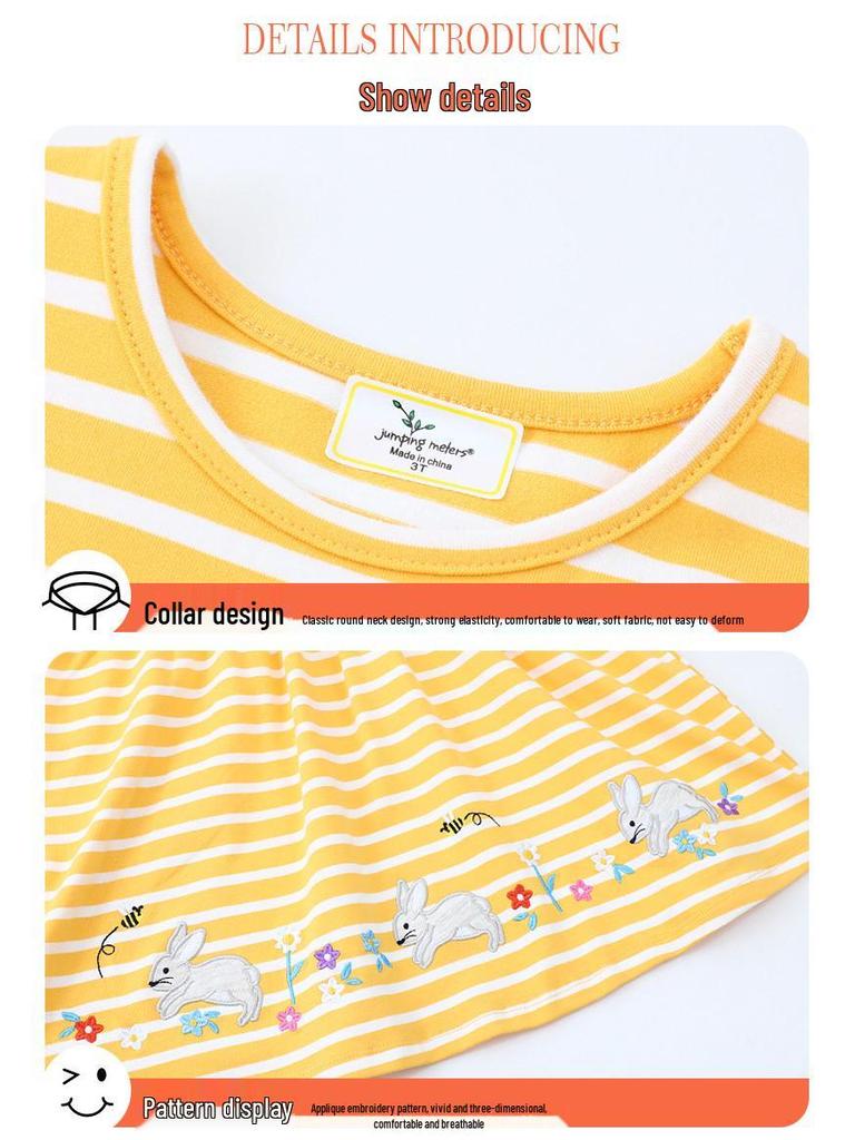 2025 Summer Knit Embroidered Girls' Dress - European & American Style