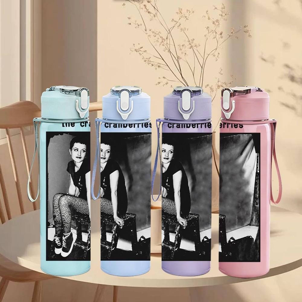 1PC Black Male Portrait A 750ml Sports Water Bottle Leakproof Straw Lid Outdoor Office Home