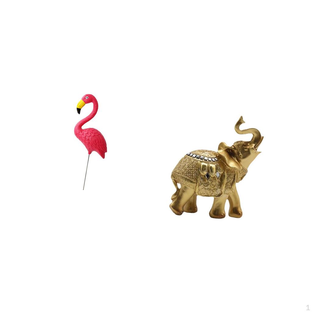Flamingo Sculpture Figurine Art Ornament for Holiday Spring And Home Decoration Yard Stake Resin