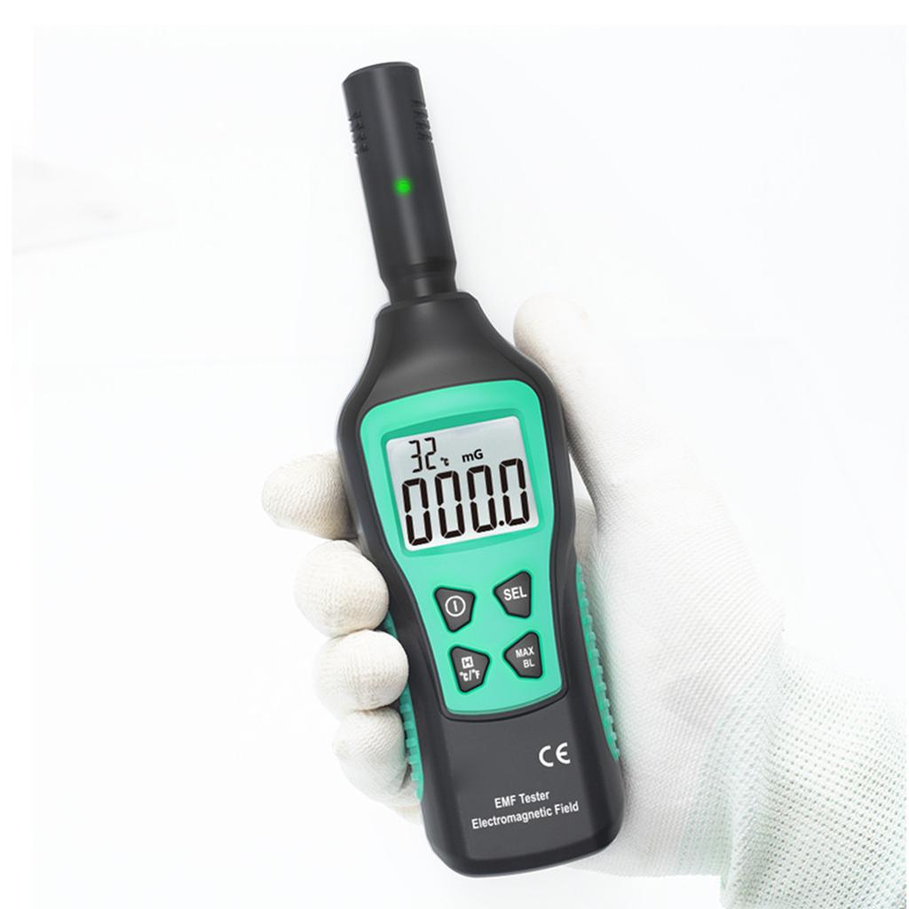 Handheld EMF Meter Rechargeable LCD Digital Electromagnetic Field Radiation Detector for Home