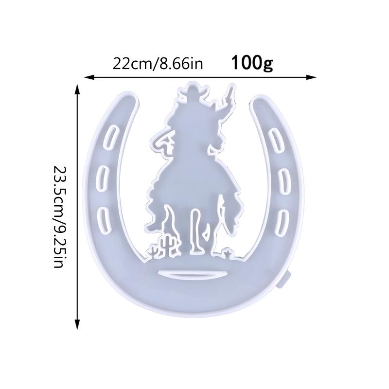 Nástěnné pryskyřičné formy Podkova Silikonové formy Epoxidová pryskyřice Kovbojský jezdec Forma pro DIY řemeslo Vánoční domácí dekorace