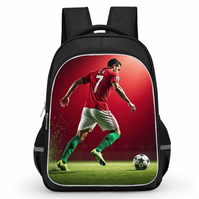 Cr7 Rucksack Hochauflösender Druck Große Kapazität Multifunktion Reißverschluss Oxford Rückenschutz Leichter Rucksack