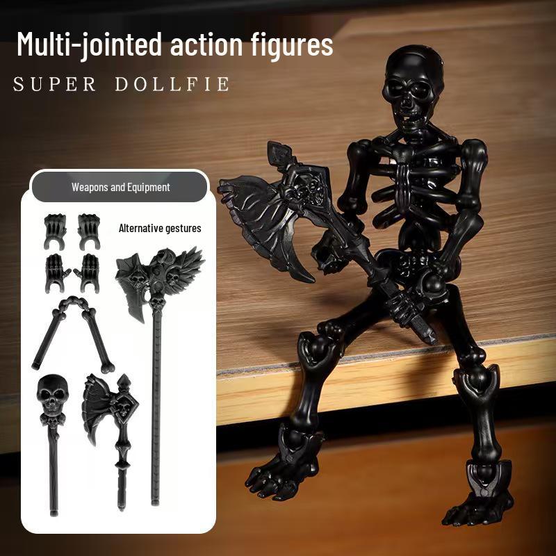 3D Articulated Doll Skeleton Model: DIY Assembly Movable Figure Toy Pendant