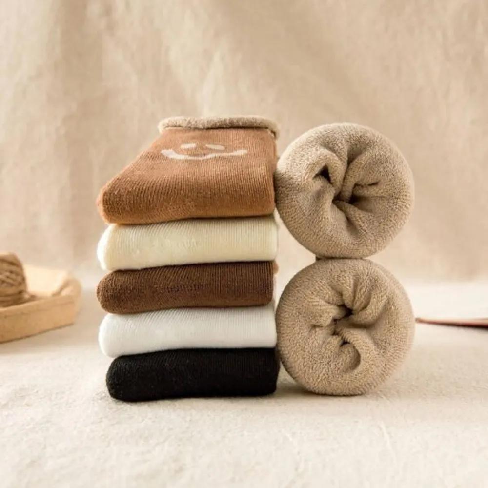 Loose Luna Smile Thick Character Basic Knit Socks 5-Pair Set