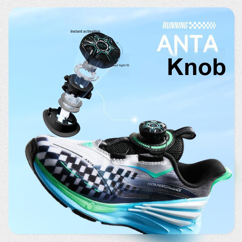Anta Kids Fly Knight 7.0 Fabric Knob Comfortable Physical Test Shock Absorption Wear Resistant Low Top Running Shoes Kids Running Shoes 312439961-1