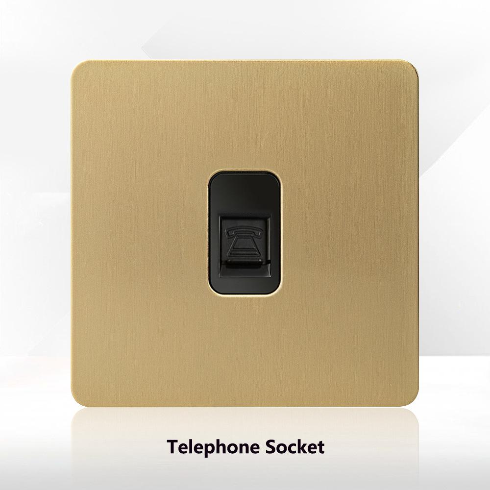 LangYeao Stainless Steel Wall Switch Socket UK Standard,1/2/3/4 Gang 1/2 Way Toggle Light Switch EU Sockets for Homes Hotels