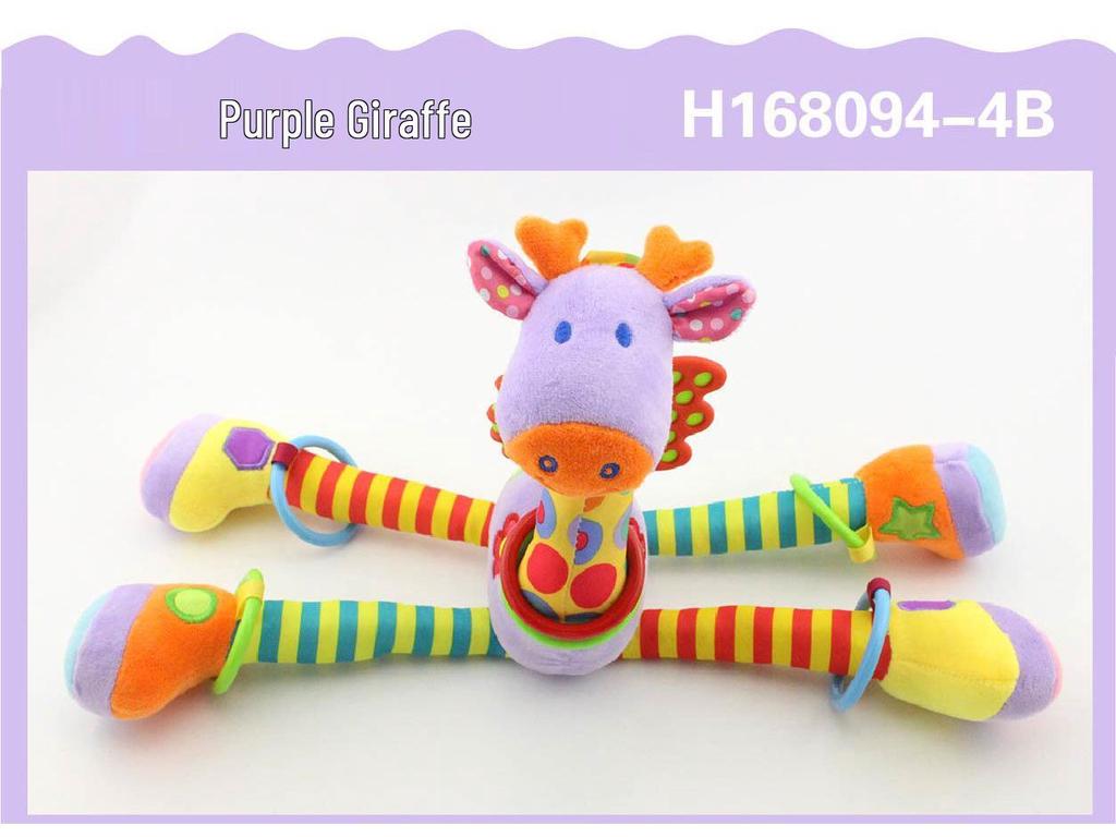 Happy Monkey Giraffe Stroller Hanging Soothing Toy for Newborns