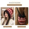 Plush Knitted Wool Hat with Ear Protection - Warm Autumn/Winter Cycling Cap for Large Head Circumference