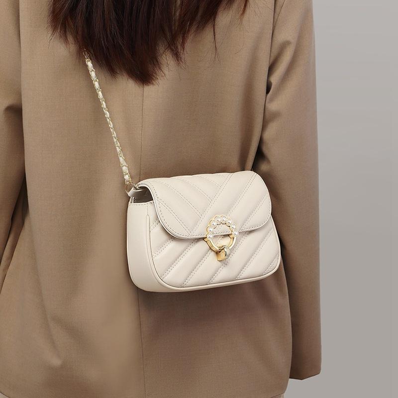 Bag Crossbody Bag, Leather Women'S Bag, Chain Bag, Mini Diamond Checkered Bag, Versatile One-Shoulder Small Square Bag