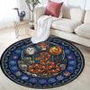 Prehistoric Glass Round Area Rug Under Office Chairs Bedroom Living Room Home Decor