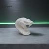 Snake Sculpture for Shelves 3D Printed Head Ornament, Desk with Sharp Teeth, Wild Style Ornament Realistic Animal Figurine Halloween Home Living Room