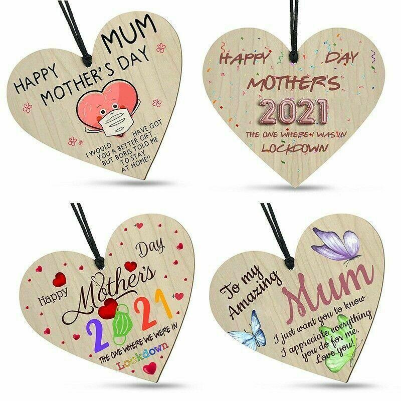 Beautiful Wooden Heart Plaque With Black Rope Mothers Day Gift For Lockdown 2021