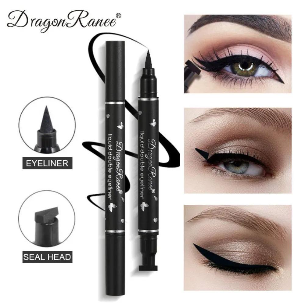 Schwarzer Eyeliner Stempel Dreieck Doppelseitiger Flüssiger Eyeliner Wasserdicht Schweißfest Schnell Trocknender Eyeliner Make-up Stempel Werkzeug Kosmetik