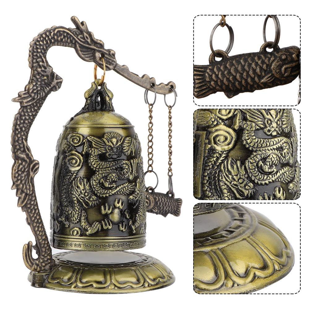 Bronze Dragon Lock Bell Hand Carved Carved Dragon Bell Vintage Dragon Bell Home Decor
