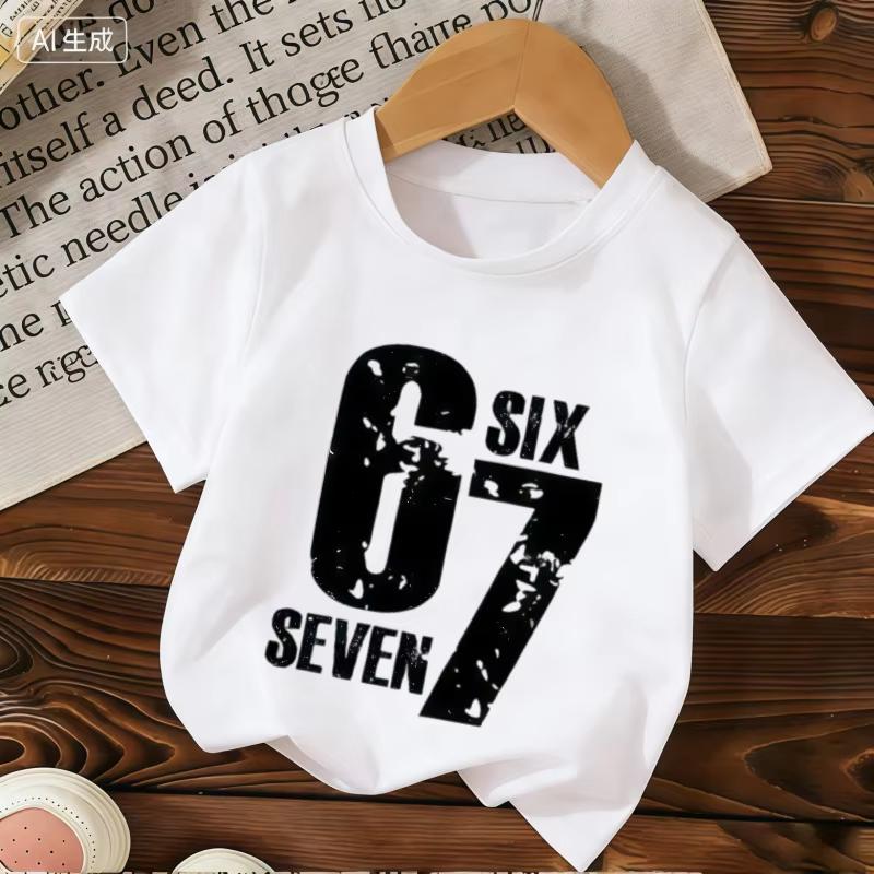 Kids 67 Themed Colorful Print TShirt Soft Cotton Fabric Breathable and Comfortable Ideal for Toddlers and Childrentk0370