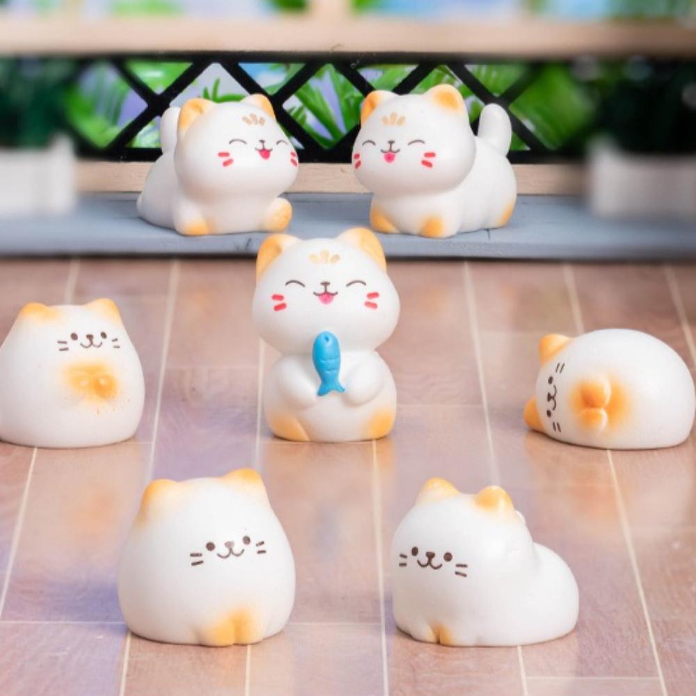 Kawaii Mini Cats Ornament Fairy Garden Kitten Statue Gift Kids Children Baby Room Decoration Toys Miniature Figurines Home Decor