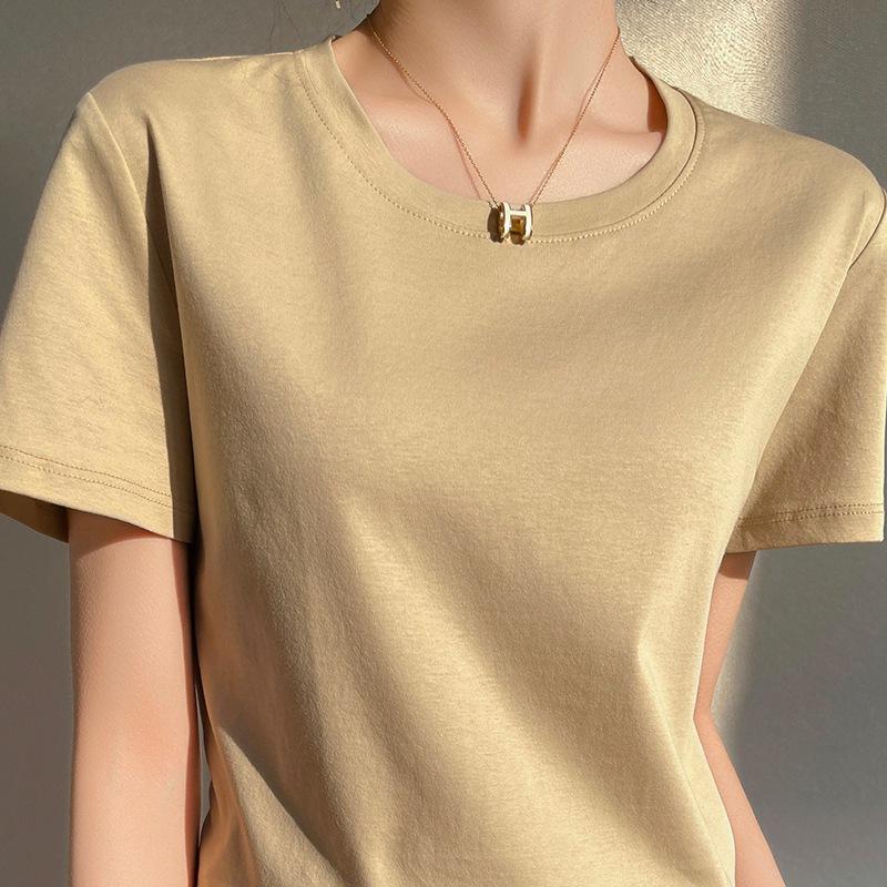 

YYFS женские модные повседневные летние весенние однотонные блузки и рубашки с короткими рукавами и круглым вырезом с принтом XXL хаки