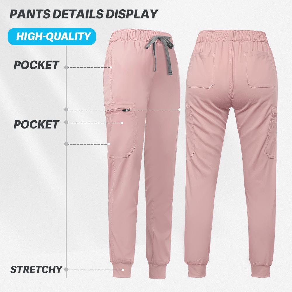 Elastisches V-Ausschnitt Kurzarm Schwesternuniform-Set für Damen - Chirurgischer Schlupfanzug auf Lager